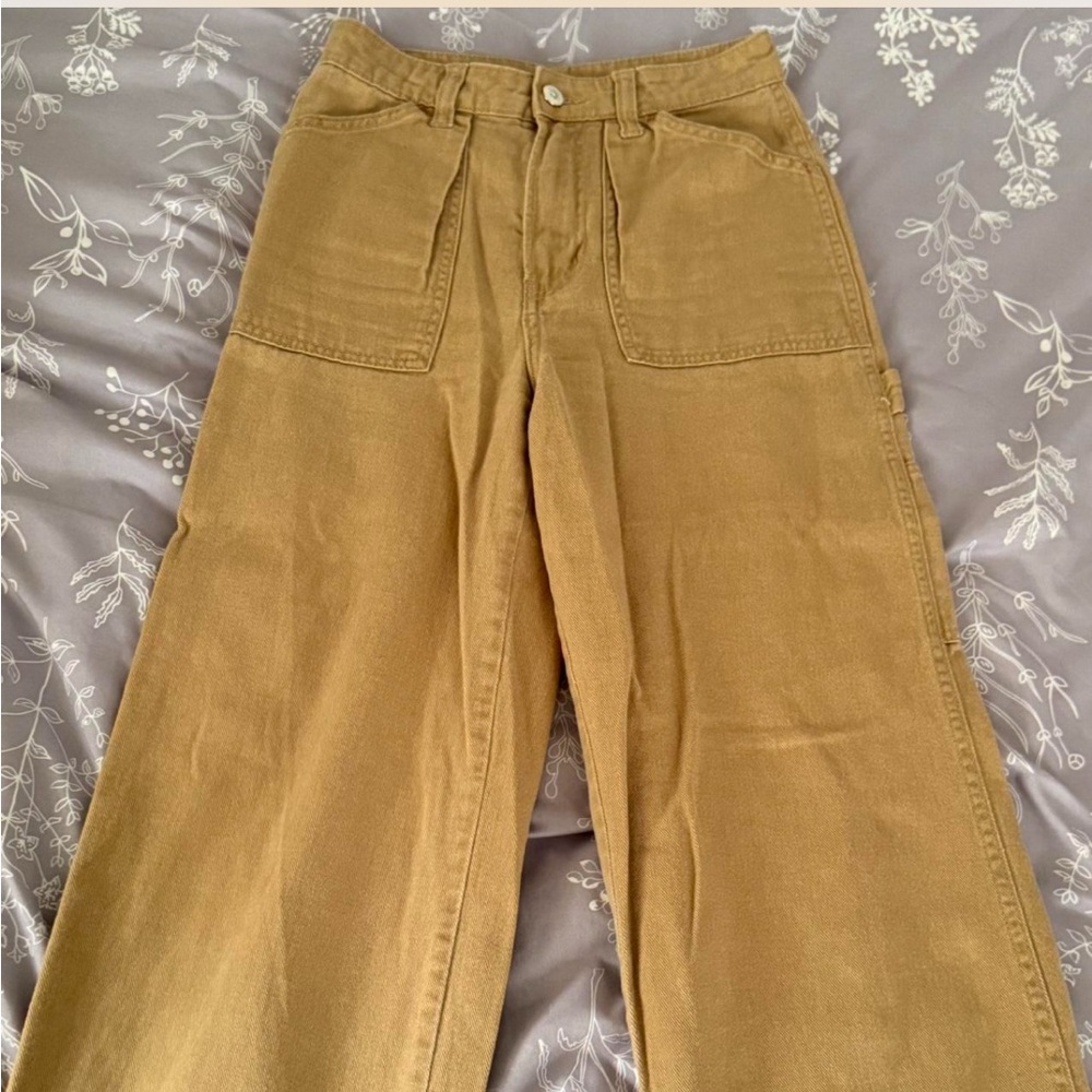 Tan Wide-Leg Pants